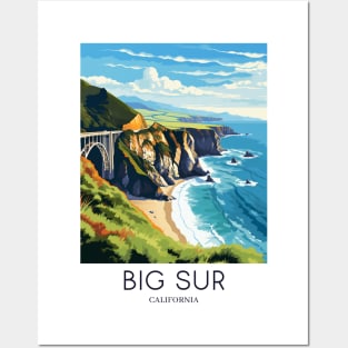 A Pop Art Travel Print of Big Sur - California - US Posters and Art